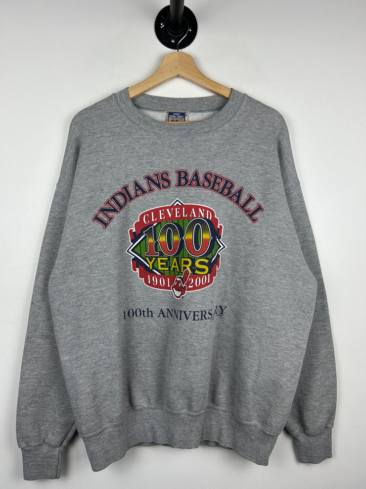 Vintage MLB Cleveland Indians 100 Years Grey Crewneck