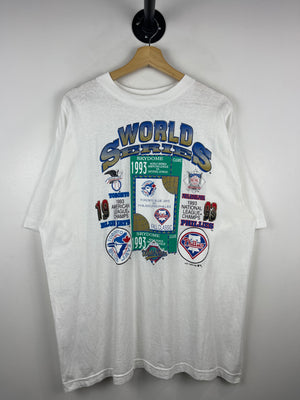 Vintage 90s MLB Toronto Blue Jays VS Philadelphia Phillies World Series White Tee