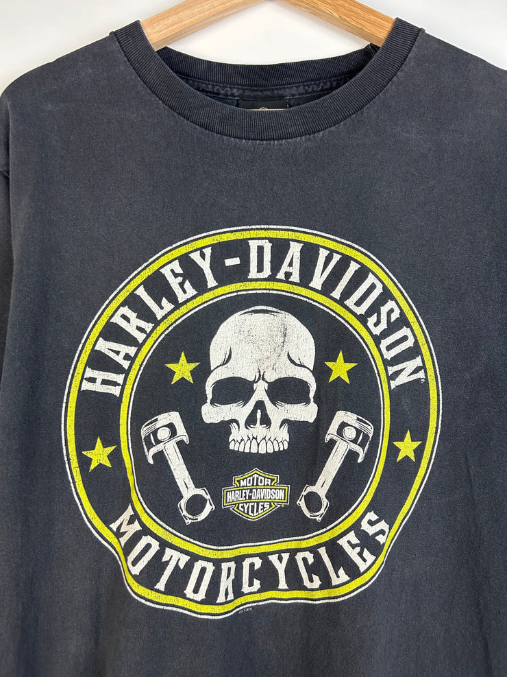 Vintage Harley Davidson Skull Gator Black Tee