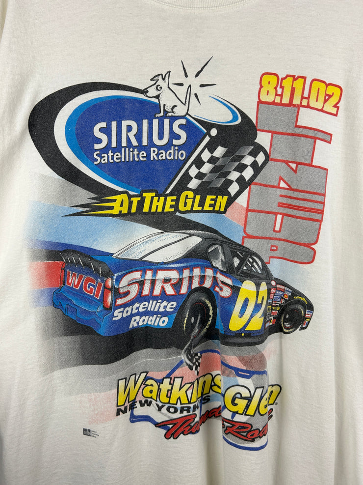 Vintage 2002 Nascar Watkins Glen Sirus Radio White Tee