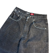 Vintage Y2K South Pole Embroidered Baggy Washed Black Denim Jeans