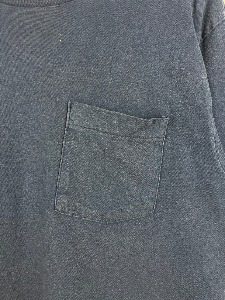 Vintage 90s Faded Navy Blank Pocket Tee