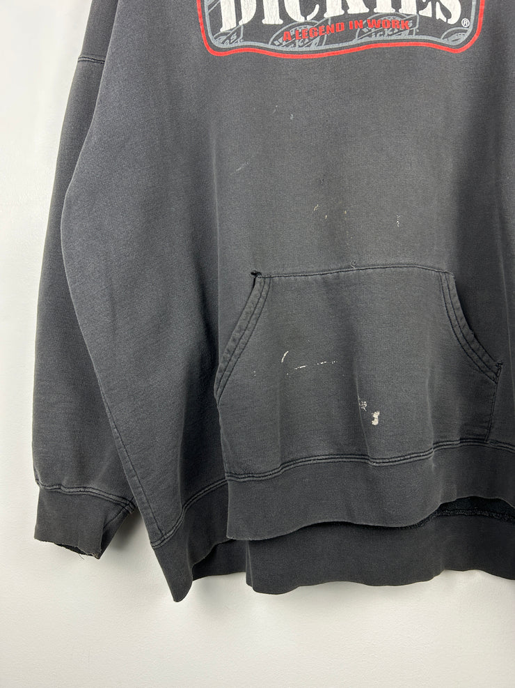 Vintage 90s Dickies Thrashed Black Hoodie