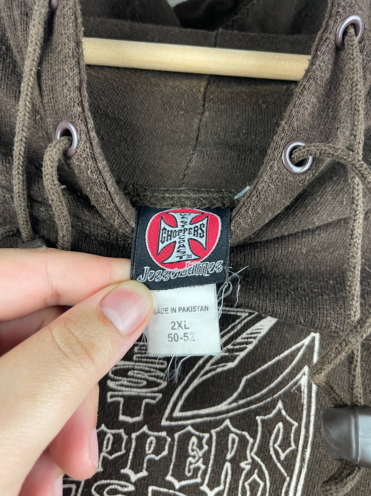 Vintage West Coast Choppers Choppers For Life Por Vida Brown Hoodie