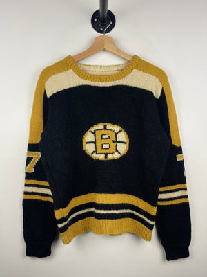 Vintage 60s NHL Boston Bruins Phil Esposito Black Knit True Vintage Sweater