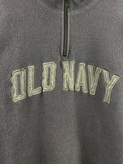 Vintage Old Navy Spellout Navy Quarter Zip Fleece Sweater