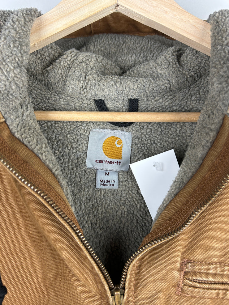Vintage Carhartt Detroit Sherpa Lined Hooded Beige Jacket J141 211