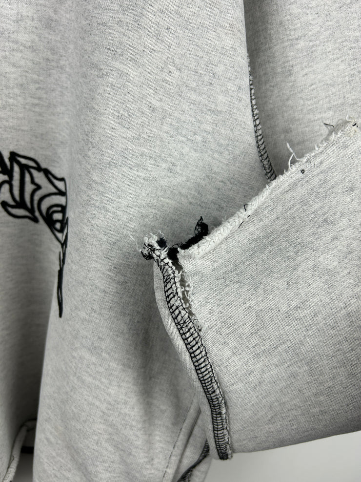 Askyurself Inside Out Grey & Black Cropped Hoodie