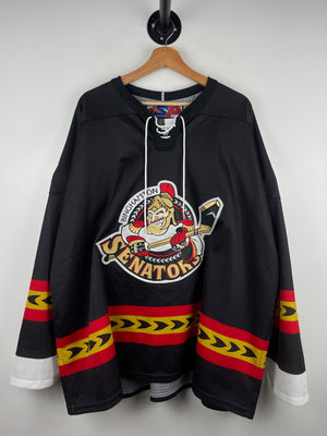 Vintage 90s AHL SP Apparel Binghamton Senators Black Hockey Jersey