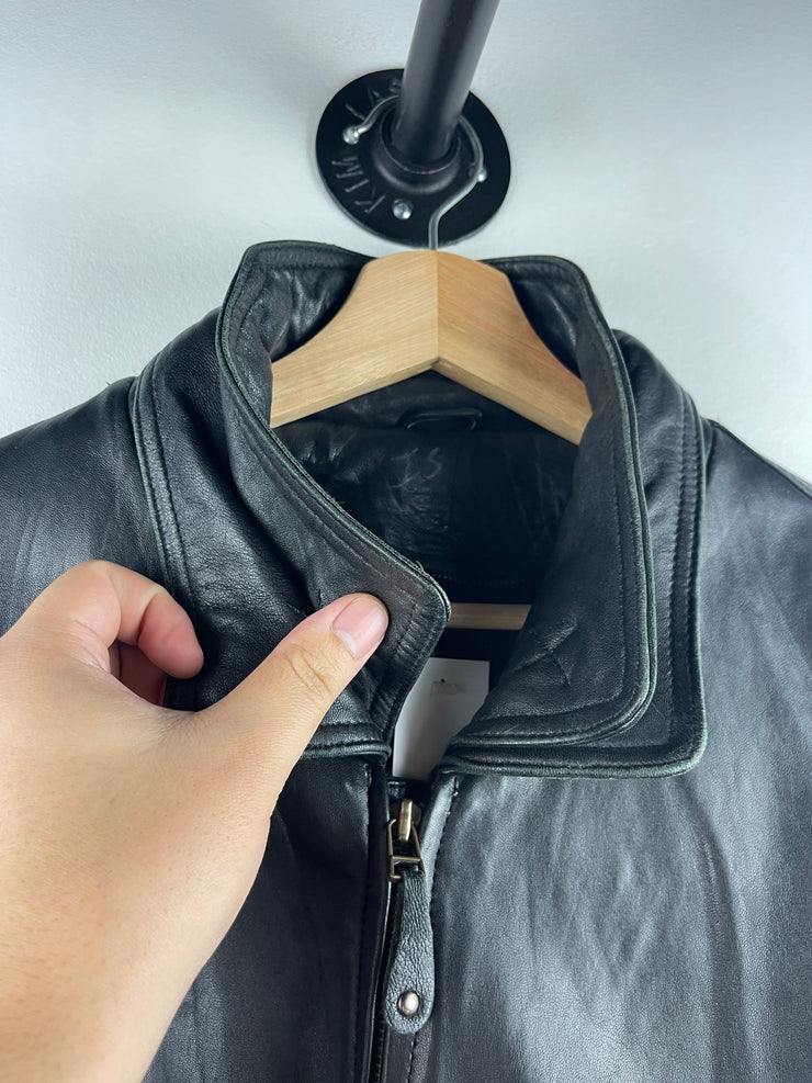 Vintage Wilsons Leather Black Leather Bomber Jacket