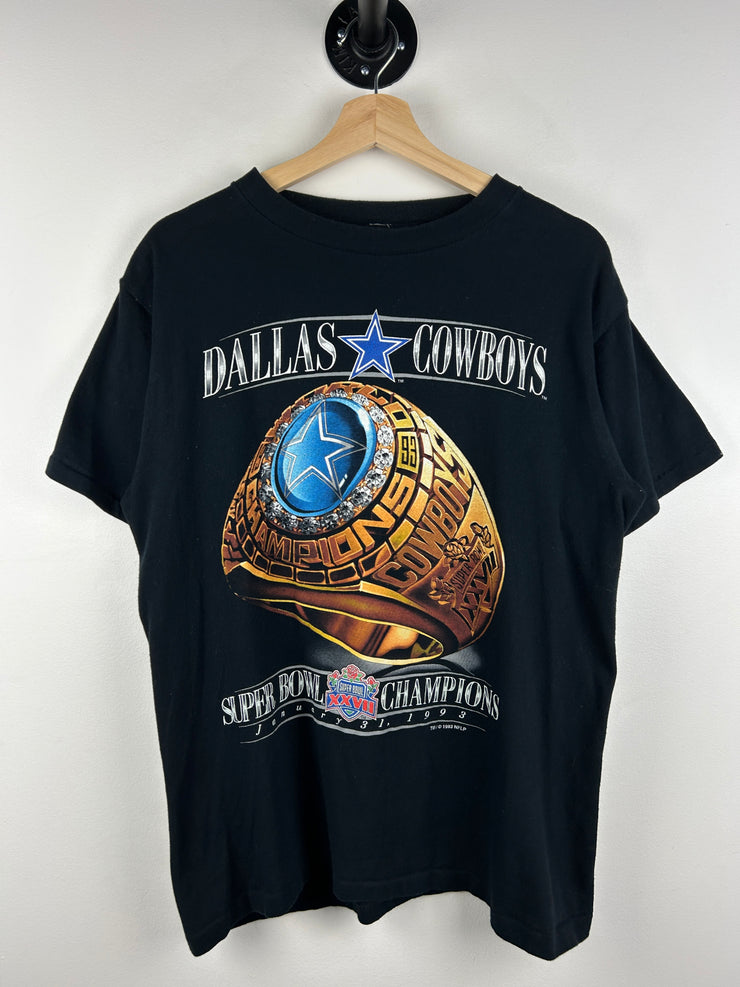 Vintage 90s NFL Salem Dallas Cowboys Champions Ring Black Tee