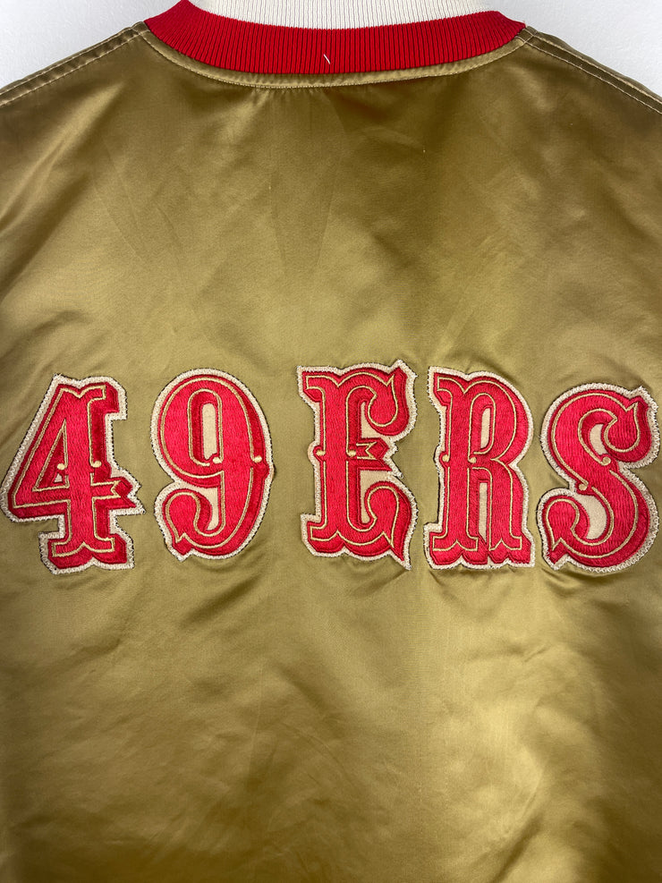 Vintage 90s NFL Starter San Francisco 49ers Gold Satin Varsity Jacket