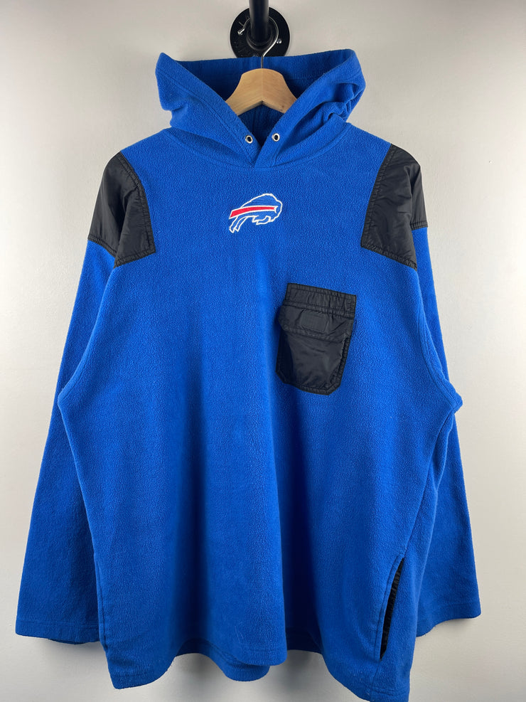 Vintage 90s NFL Buffalo Bills Multi Pocket Blue Fleece Hoodie