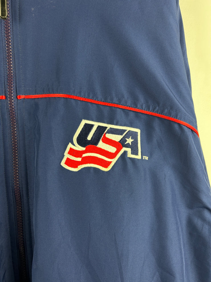 Vintage Nike USA Hockey Navy & Red Fleece Reversible Jacket