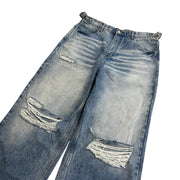Happy Memories Don’t Die H Star Distressed Wide Leg Baggy Jeans