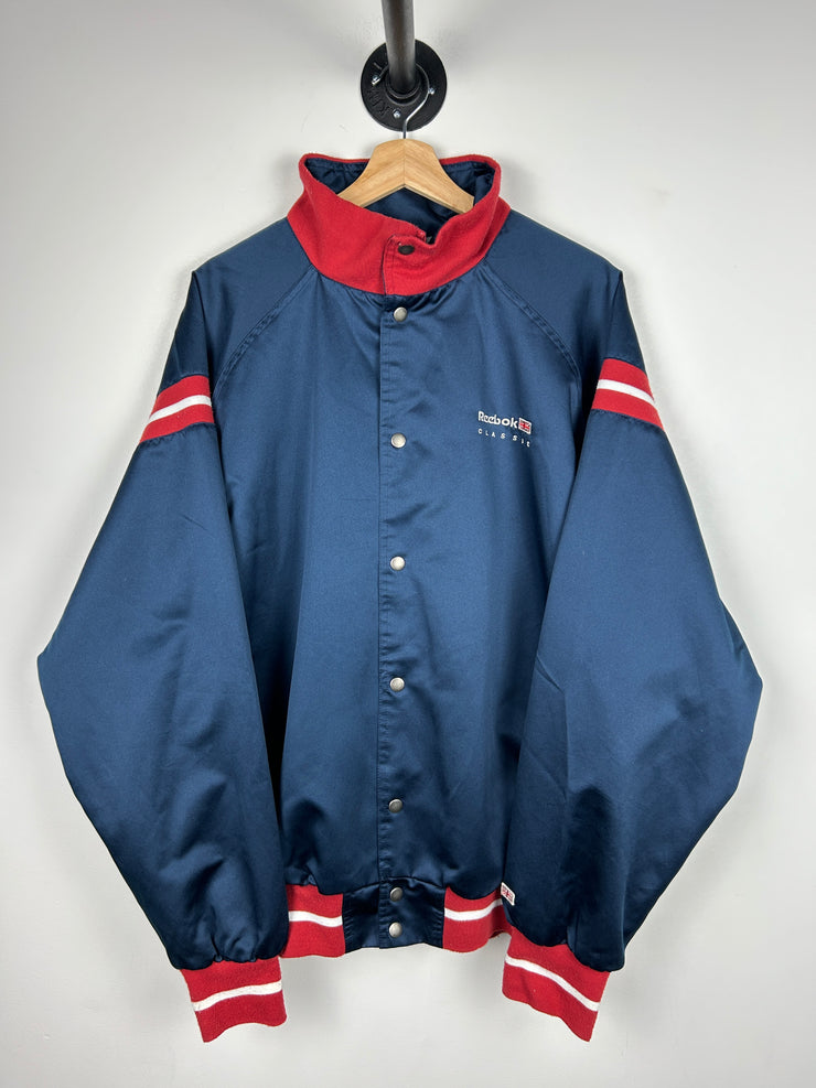 Vintage Reebok Classics Satin Navy Bomber Jacket