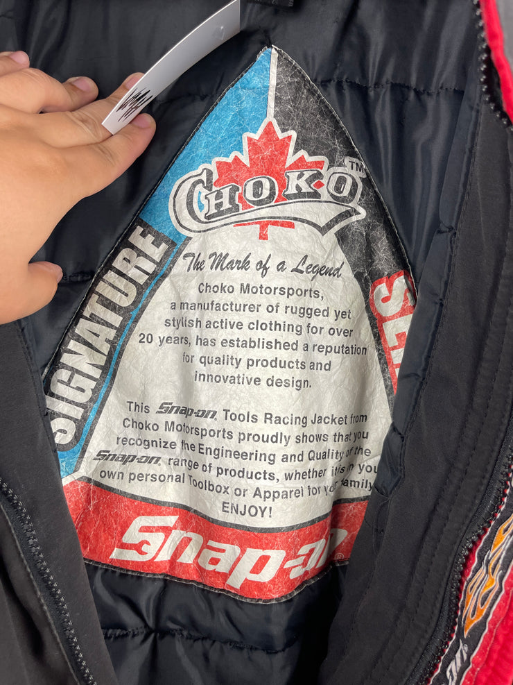 Vintage 90s Snap On Racing Black & Red Bomber Jacket