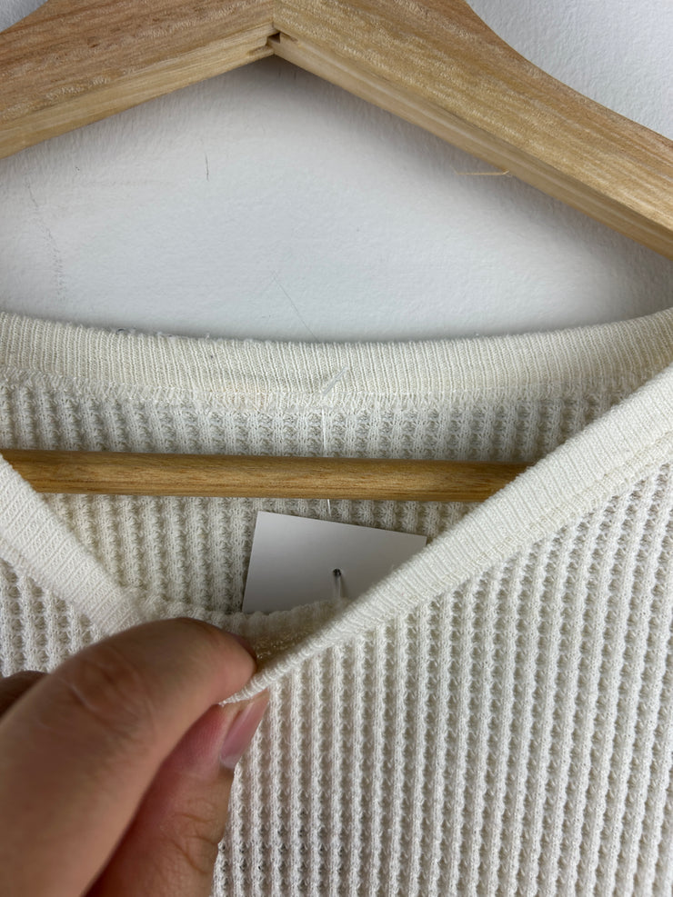 Vintage 80s White Thermal Long Sleeve