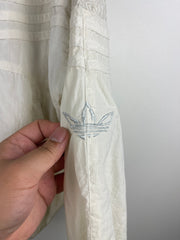 Vintage 90s Adidas Trefoil 3 Stripe White Windbreaker