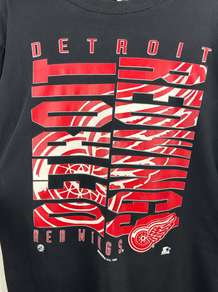 Vintage 90s NHL Starter Detroit Red Wings Black Tee