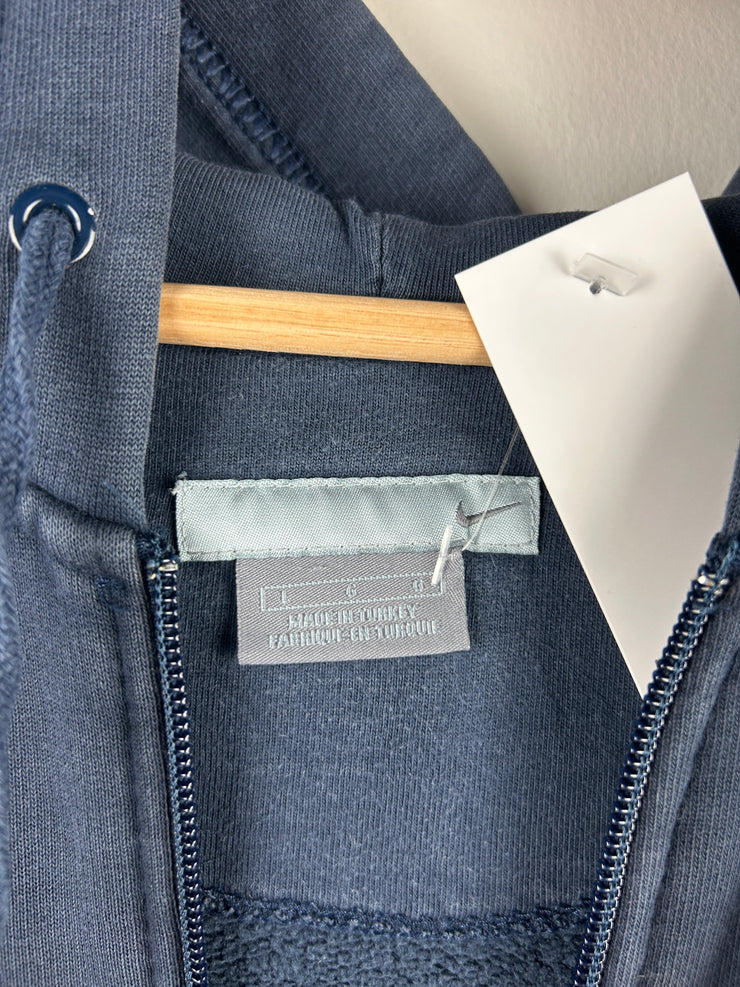 Vintage Nike Mini Swoosh Navy Zip Up Hoodie