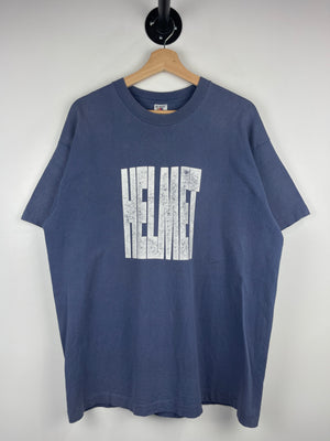 Vintage 90s Helmet Metal Rock Faded Navy Tee