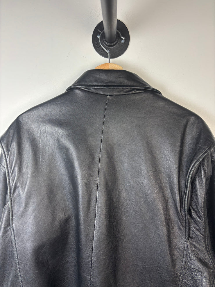 Vintage 90s Wilson Black Leather Cropped Jacket