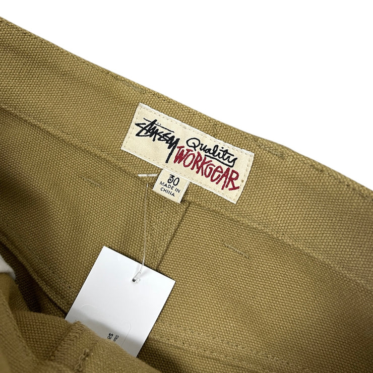 Stussy Suede Double Knee Beige Canvas Work Pants