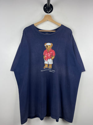 Vintage 90s Polo Ralph Lauren Beach Polo Bear Navy Tee