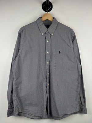 Vintage Polo Ralph Lauren Checkered Black & White Long Sleeve Button Up Shirt