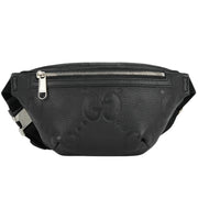 Gucci Jumbo G Monogram Black Leather Waist Belt Bag