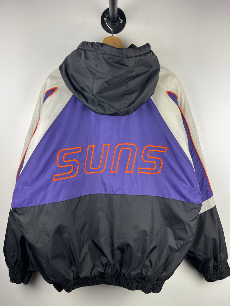 Vintage 90s NBA Pro Player Phoenix Suns Purple & Black Insulated Hooded Jacket