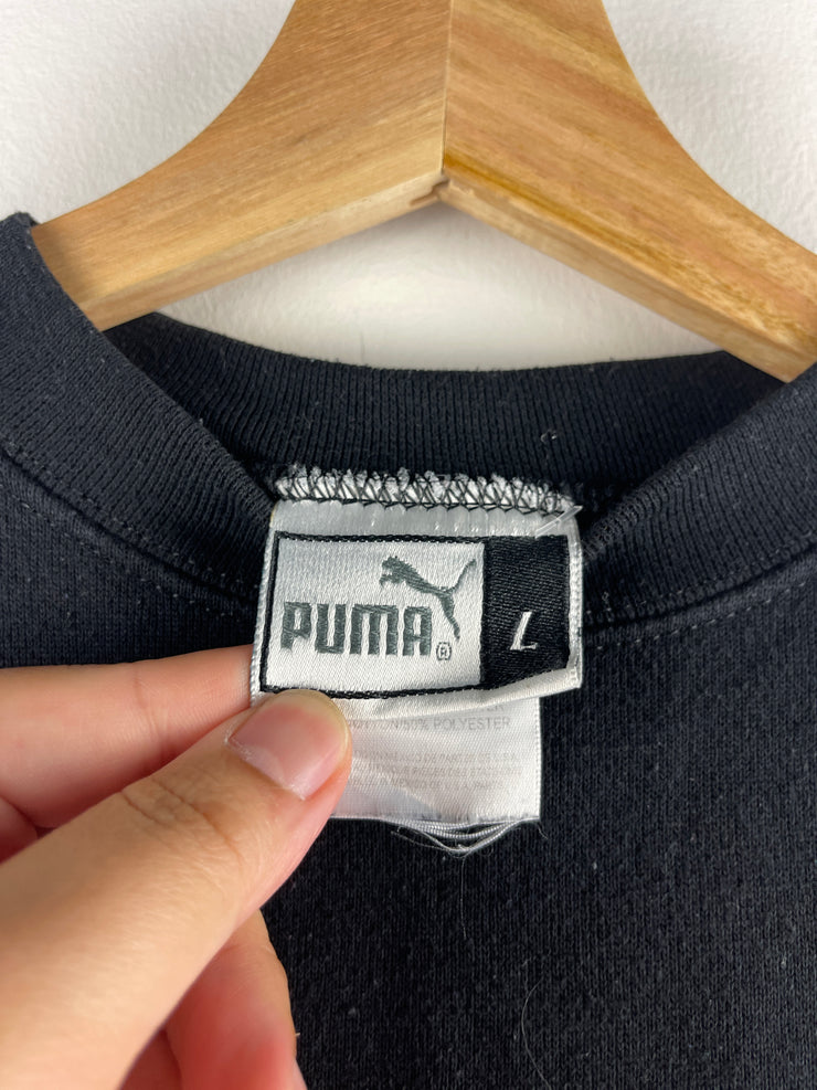 Vintage 90s Disney Puma Winnie The Pooh Think Honey Embroidered Black Crewneck