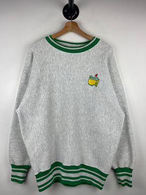 Vintage 90s Masters Golf Embroidered Grey & Green Crewneck