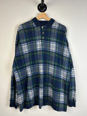 Vintage Y2K Pure Products Plaid Polo Rugby Long Sleeve