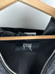 Revenge Spider Web Black Leather Jacket