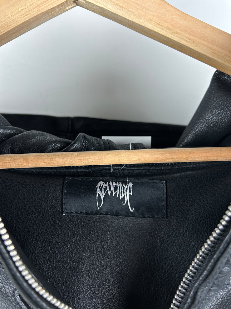 Revenge Spider Web Black Leather Jacket