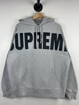 Supreme FW14 Banner Heather Grey Hoodie