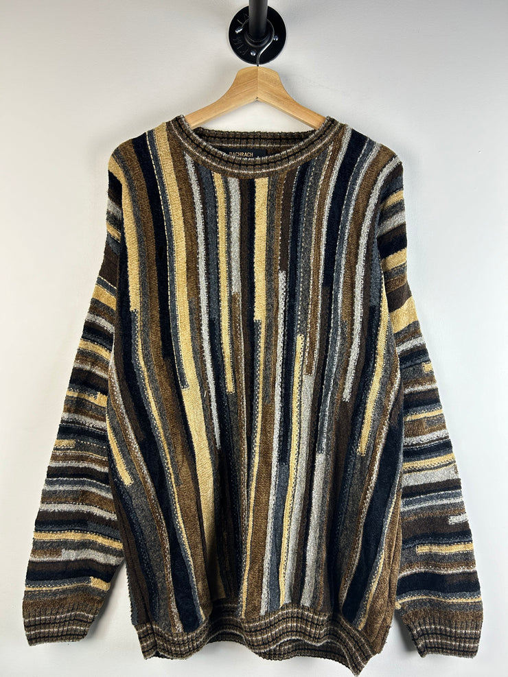 Vintage Y2K Bachrach Earth Tone 3D Knit Sweater