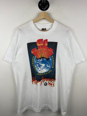 Vintage 90s NJPW G1 Climax Hot Summer Japan Wrestling White Tee