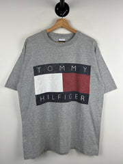 Vintage 90s Tommy Hilfiger Big Flag Grey Tee