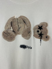 Palm Angels Spray Teddy Bear Cream Crewneck