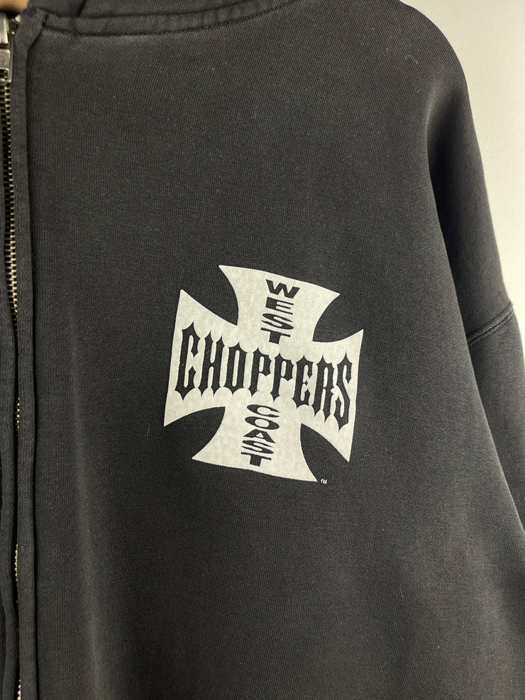 Vintage West Coast Choppers Long Beach Black Zip Up Hoodie