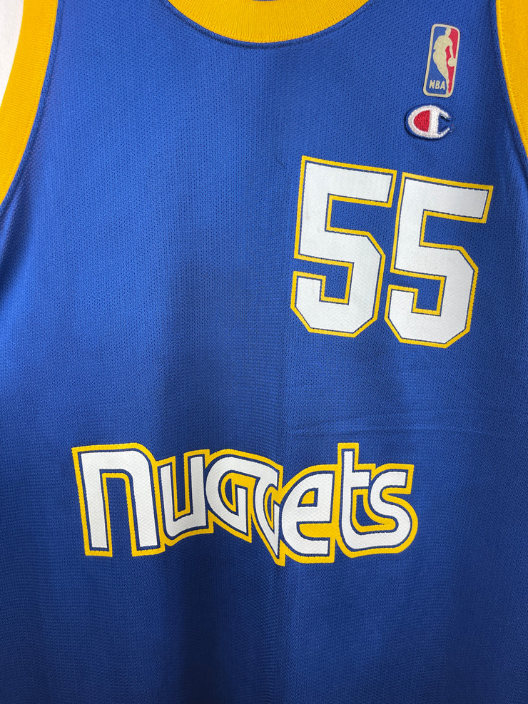 Vintage 90s NBA Champion Denver Nuggets Mutombo Blue Basketball Jersey