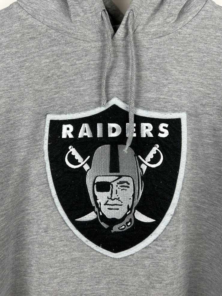 Vintage NFL Majestic Las Vegas Raiders Embroidered Grey Hoodie