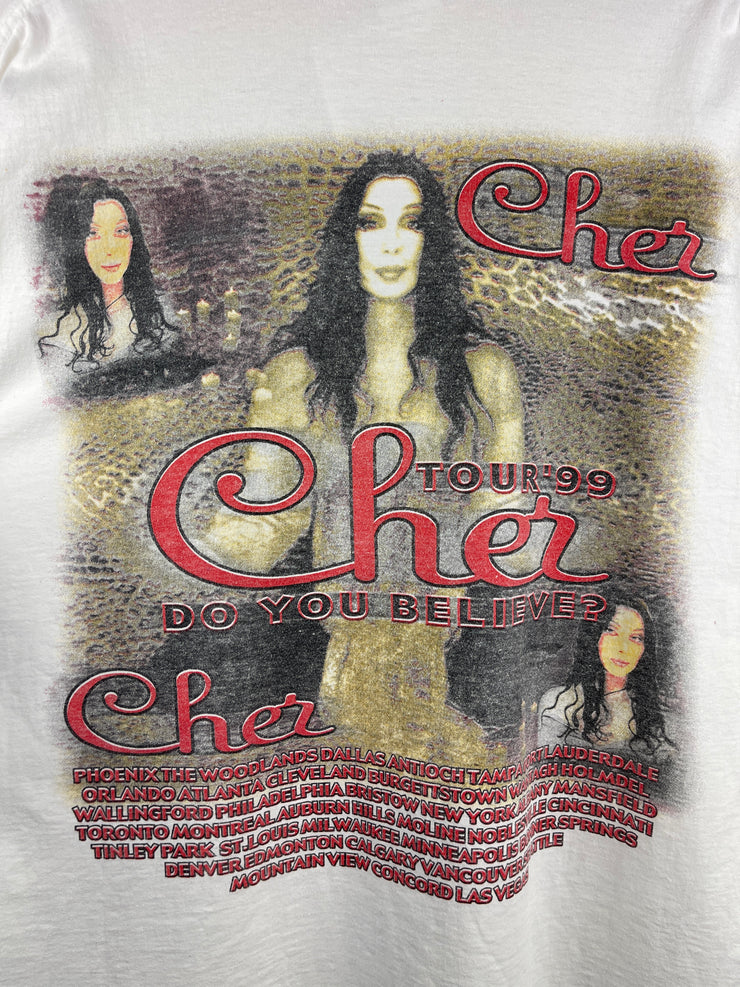 Vintage 90s Cher Do You Believe Tour White Tee