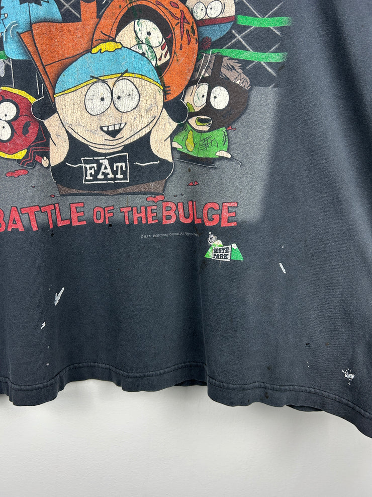 Vintage 90s South Park WWF Rage In The Cage Black Tee