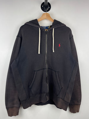 Vintage Polo Ralph Lauren Faded Black Zip Up Hoodie