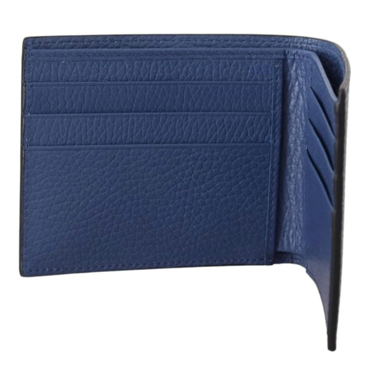 Gucci Interlocked GG Bifold Black & Blue Leather Wallet
