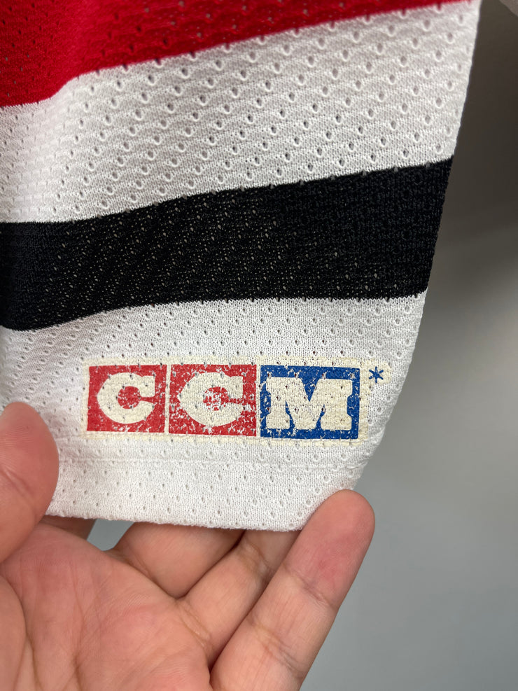 Vintage 90s NHL CCM Chicago Blackhawks White Hockey Jersey